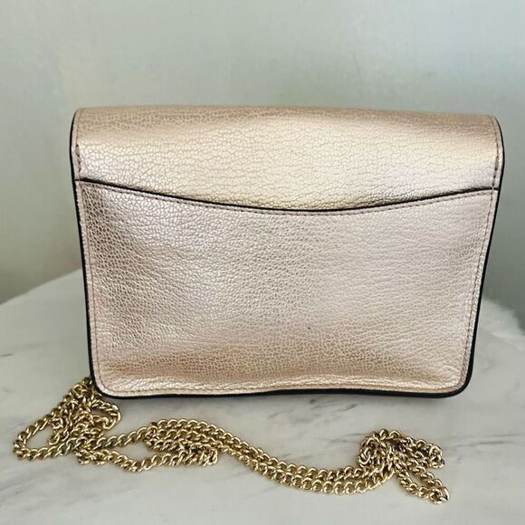 Coach Women's Turnlock‎ Chain Crossbody Leather Bag, Platinum/Gold, NWOT - Picture 15 of 16
